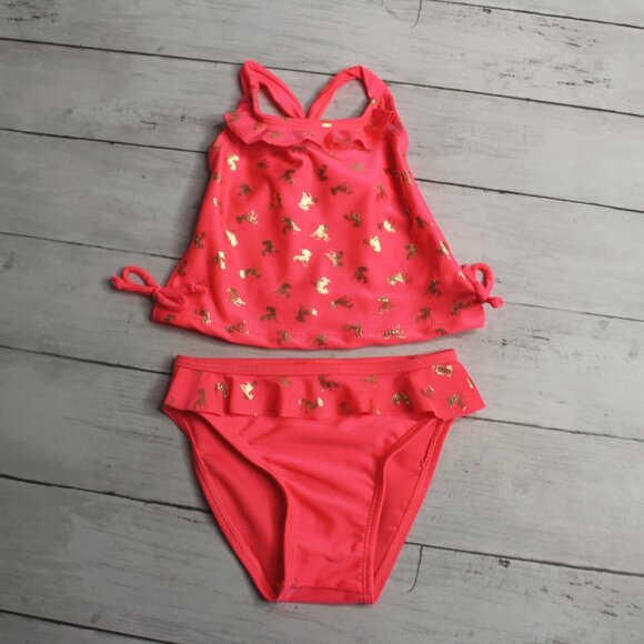 Real Love Baby Girl Swimsuit Set Size 12 Months 2 Pc Unicorn - Picture 1 of 6